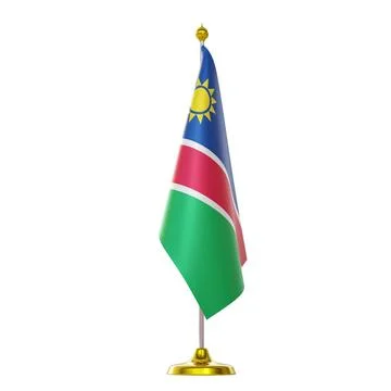 3d render of flag on pole for Namibia countries summit and political meeti... Stock Photos