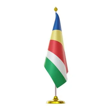 3d render of flag on pole for Seychelles countries summit and political me... Stock Photos