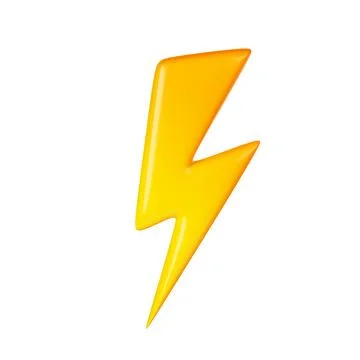 3D render flash, lightning, sale thunder bolt icon Stock Illustration