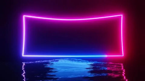 3d render of flash neon and light glowing on dark scene. Speed light moving.. イラスト素材
