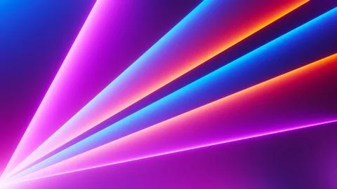 3d render of flash neon and light glowing on dark scene. Speed light moving.. イラスト素材