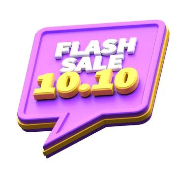 3d render flash sale 10.10 discount isolated. useful for e-commerce and onlin Stock Illustration