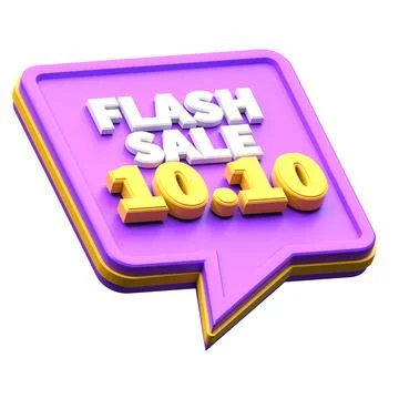 3d render flash sale 10.10 discount isolated. useful for e-commerce and onlin Stock Illustration