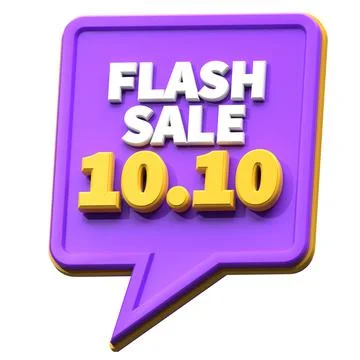 3d render flash sale 10.10 discount isolated. useful for e-commerce and onlin Stock Illustration