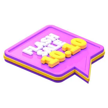3d render flash sale 10.10 discount isolated. useful for e-commerce and onlin Stock Illustration