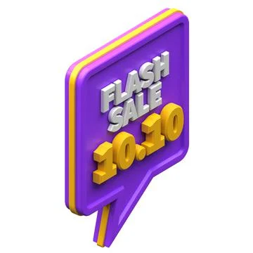 3d render flash sale 10.10 discount isolated. useful for e-commerce and onlin Stock Illustration