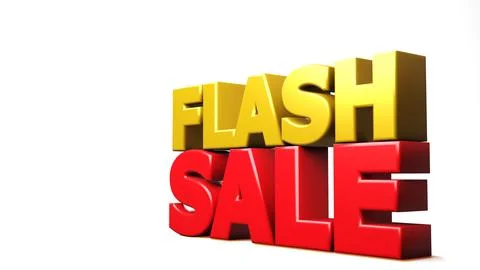 3D render flash sale isolated background. 3D illustration Stock Illustration