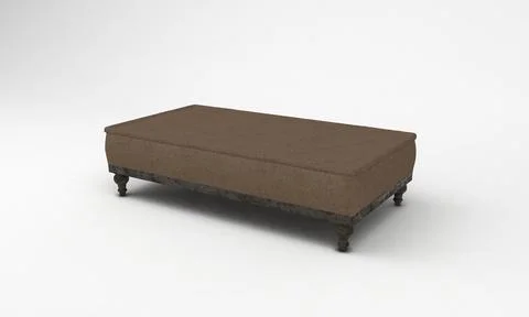 3D render of a flat brown sofa isolated on a white background 스톡 일러스트