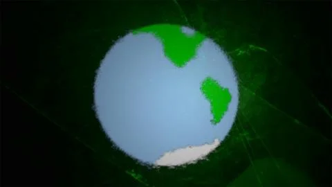3d render. Flat Earth under frozen ice texture in cracks over black background. Stock Illustration