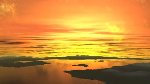 3D render of flight sunset Stock Footage 108639577