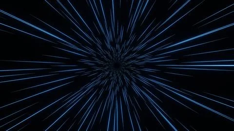3d render flight through a light space tunnel. Stock Illustration