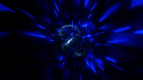 3d render Flight through time and space through a bright tunnel that glows Stock Footage 238835679