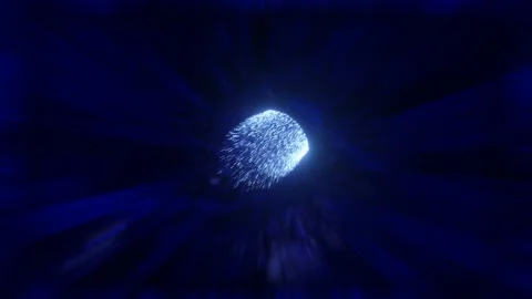 3d render Flight through time and space through a bright tunnel that glows Stock Footage 238835711