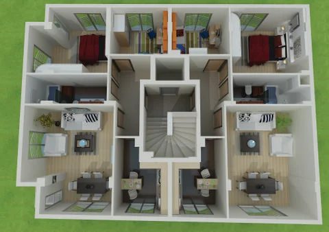 3D Render of Floor Plan Ilustración de archivo