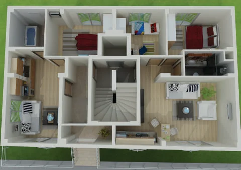 3D Render of Floor Plan Ilustración de archivo