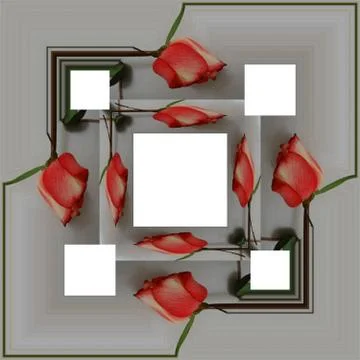 3D render flower background frame Stock Illustration