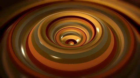 3d Render Fluid Background Animation with Golden Swirling Liquid Circle Design Stock Footage 137960844