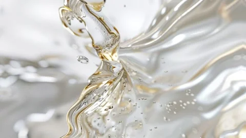 3D render of fluid metal shapes 動画素材 282490167