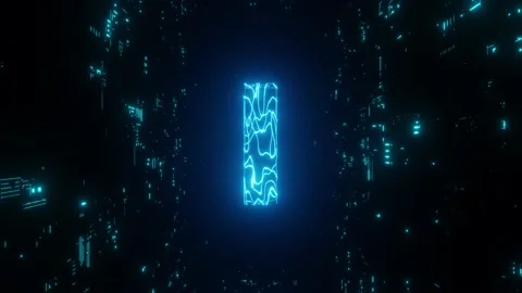 3D render of flying into spaceship tunnel, sci-fi spaceship corridor. Video stock 133561084