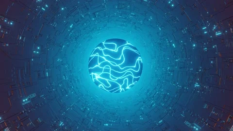 3D render of flying into spaceship tunnel, sci-fi spaceship corridor. Stock Footage 133561353