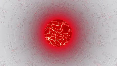 3D render of flying into spaceship tunnel, sci-fi spaceship corridor. Video stock 133562459