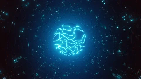 3D render of flying into spaceship tunnel, sci-fi spaceship corridor. Stock Footage 133562878