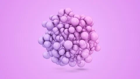 3D render of flying spheres in air Illustration