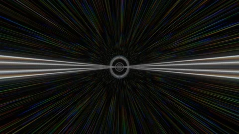3d render Flying through a wormhole or black hole. Stock Footage 206825730