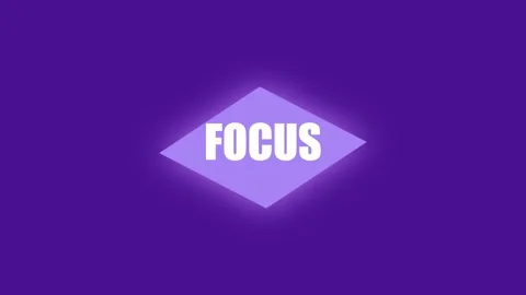3D render of focus text with glowing diamond creating motivational background Stock Footage 334940331