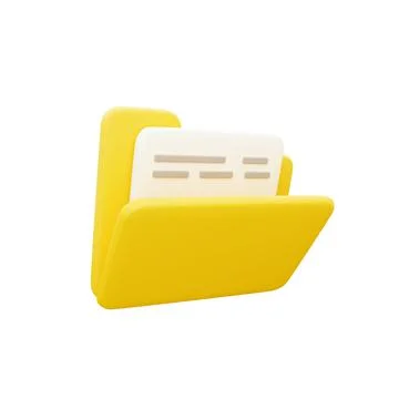 3d render folder icon on white background. 3d rendering folder icon Stock Illustration