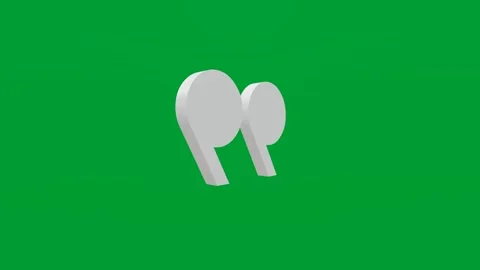 3D render of format quote icon on chroma key green screen background Stock Footage 335459266