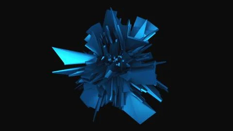 3d render fractal object in space, abstract modern background, computer Stock Illustration