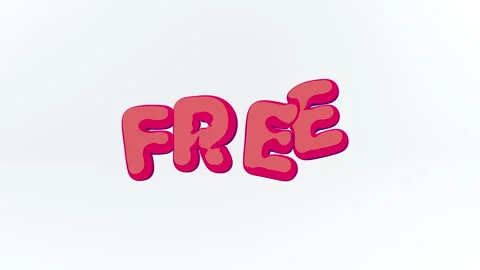 3D render of FREE text in the form of inflated balloons hanging in the air Stock Footage 263292726