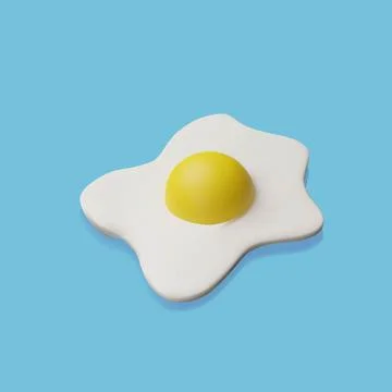3d render fried egg. Stock Illustration