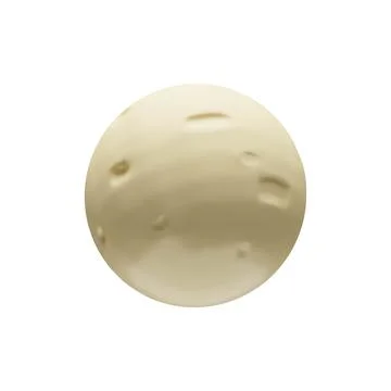 3D render full moon in clay style Stock Illustration