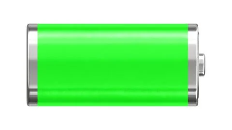 3D render of the fully charged battery Illustrazione stock