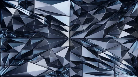 3D Render Futuristic Abstract Geometric Metallic Background Stock Footage 328247518