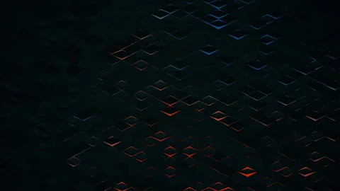 3D render futuristic animated background from rhomb shapes Stock Footage 245940956