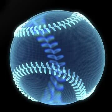 3D Render of Futuristic Baseball Ball Stock Illustration