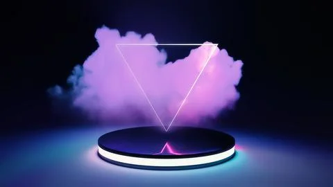 3D Render of Futuristic Digital Abstract Stage Podium Иллюстрация