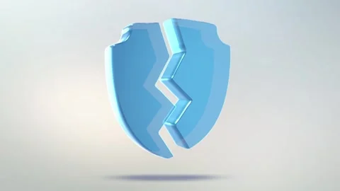 3d render of a futuristic glass shield icon 스톡 동영상 344165293