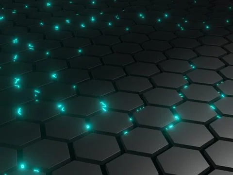 3d render of futuristic hexagonal background Stock Illustration