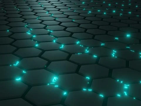 3d render of futuristic hexagonal background Stock Illustration