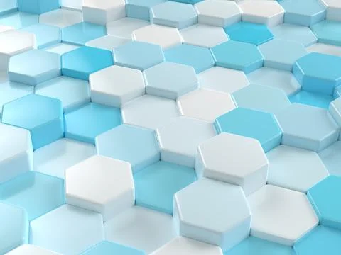 3d render of futuristic hexagonal background Illustrazione stock