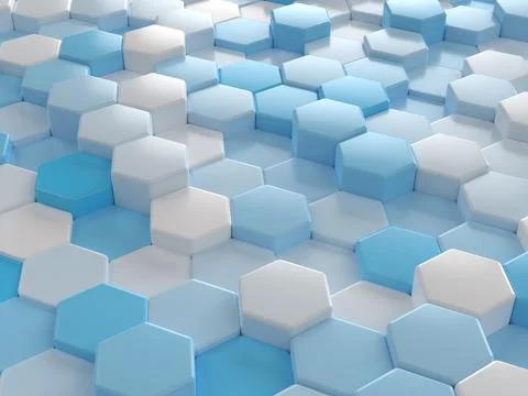 3d render of futuristic hexagonal background Stock Illustration