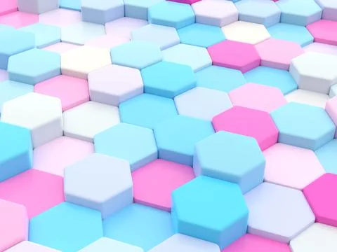 3d render of futuristic hexagonal background Stock Illustration