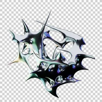 3D render with futuristic iridescent chrome metallic type Stock Illustration