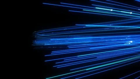 3D Render A futuristic scene featuring intricate glowing lines emanating fr.. Stock Illustration