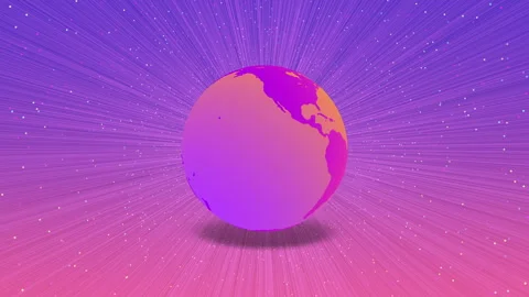 3D render of futuristic sphere shape with glowing beams Stock Footage 246426388