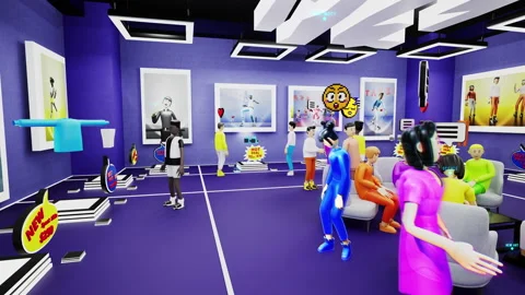 3D render of futuristic virtual clothing store Stock Footage 237252996